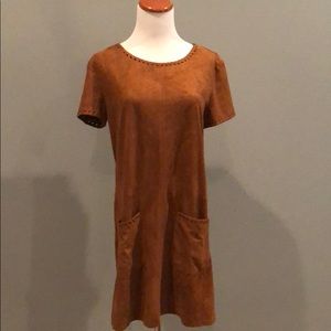 Brown feaux suede dress